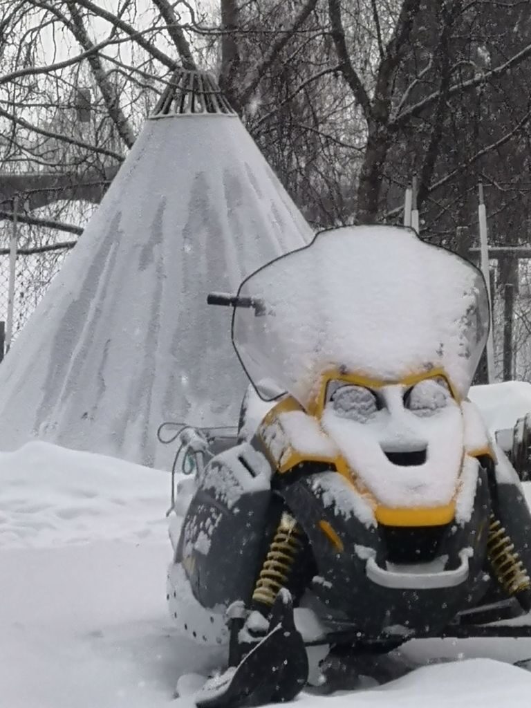 happy snowmobile